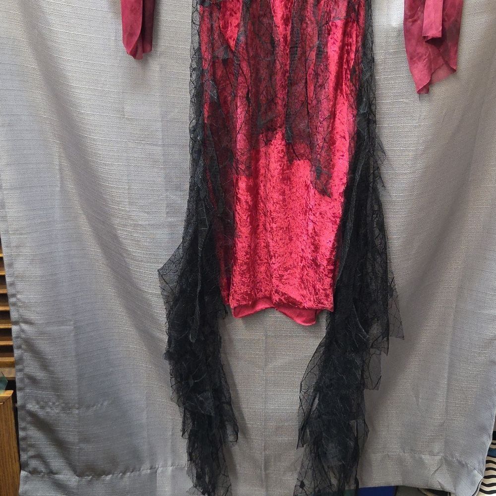 Vampiress Red Lacey Costume By Rubies - Picture 3 of 12